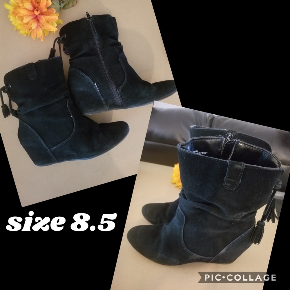 Croft & Barrow leather 8.5 wedge bootie